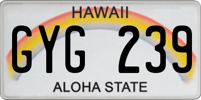 HI license plate GYG239