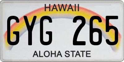 HI license plate GYG265