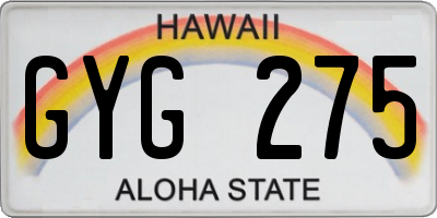 HI license plate GYG275