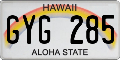 HI license plate GYG285