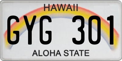 HI license plate GYG301