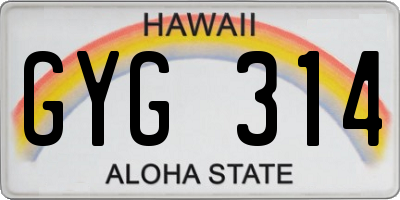 HI license plate GYG314