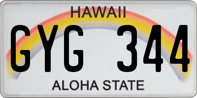 HI license plate GYG344