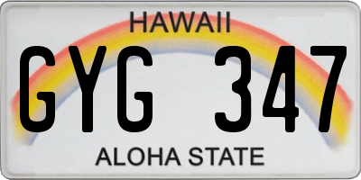 HI license plate GYG347