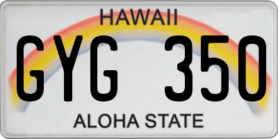 HI license plate GYG350