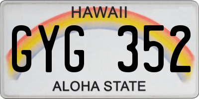 HI license plate GYG352