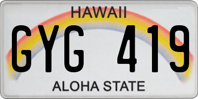 HI license plate GYG419