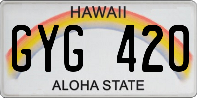HI license plate GYG420