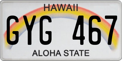 HI license plate GYG467
