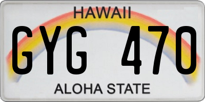 HI license plate GYG470