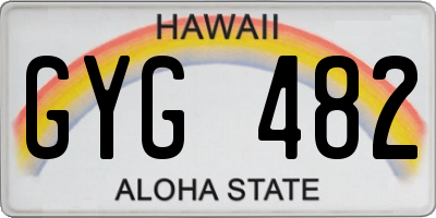HI license plate GYG482