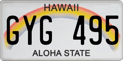 HI license plate GYG495