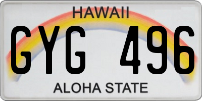 HI license plate GYG496