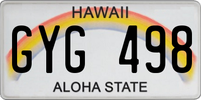 HI license plate GYG498