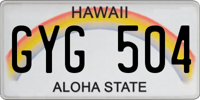 HI license plate GYG504