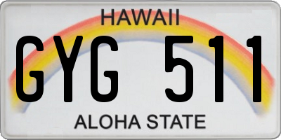 HI license plate GYG511