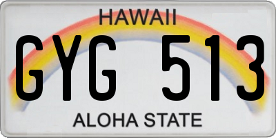 HI license plate GYG513
