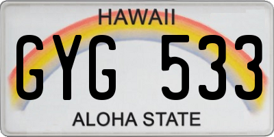 HI license plate GYG533