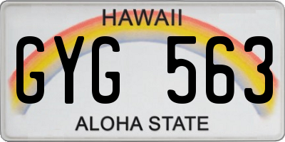 HI license plate GYG563