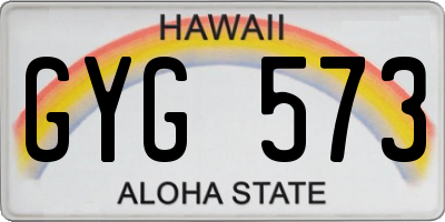 HI license plate GYG573