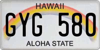 HI license plate GYG580