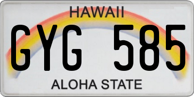 HI license plate GYG585