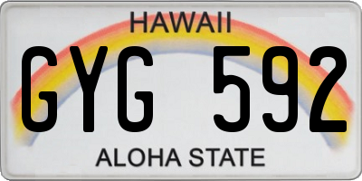 HI license plate GYG592