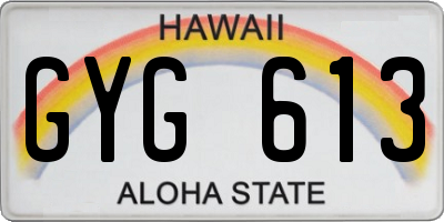 HI license plate GYG613