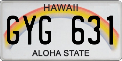 HI license plate GYG631