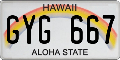 HI license plate GYG667