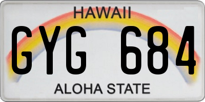 HI license plate GYG684