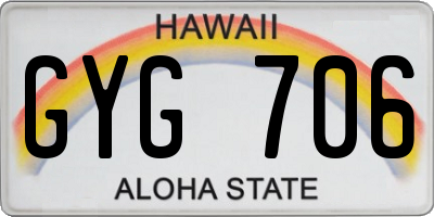 HI license plate GYG706