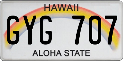 HI license plate GYG707