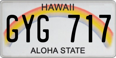 HI license plate GYG717