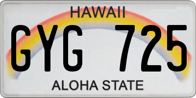 HI license plate GYG725