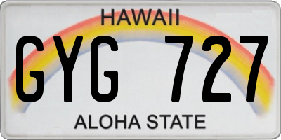 HI license plate GYG727