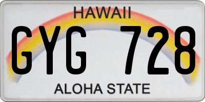 HI license plate GYG728