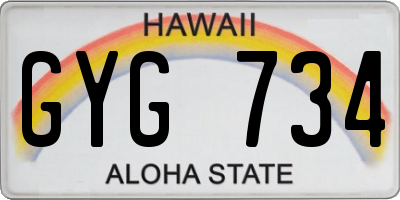 HI license plate GYG734