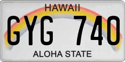 HI license plate GYG740
