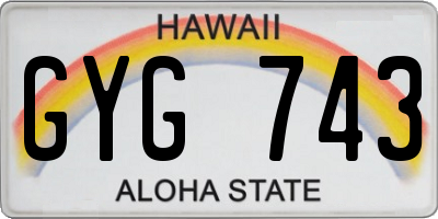 HI license plate GYG743
