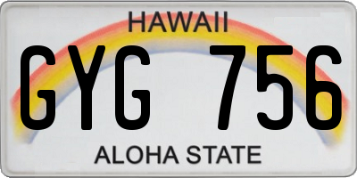 HI license plate GYG756