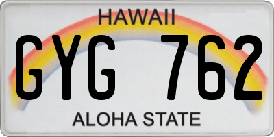 HI license plate GYG762