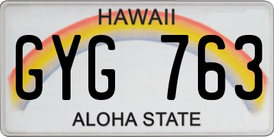 HI license plate GYG763