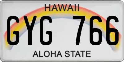 HI license plate GYG766