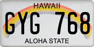 HI license plate GYG768