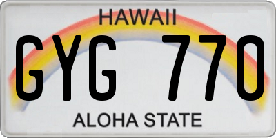 HI license plate GYG770