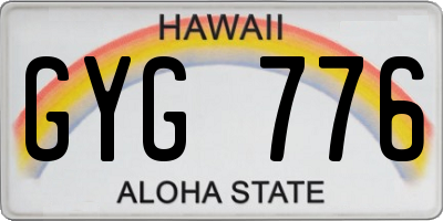 HI license plate GYG776