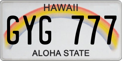 HI license plate GYG777