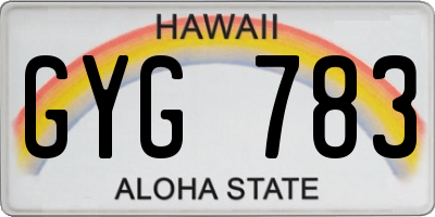 HI license plate GYG783