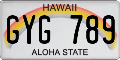 HI license plate GYG789